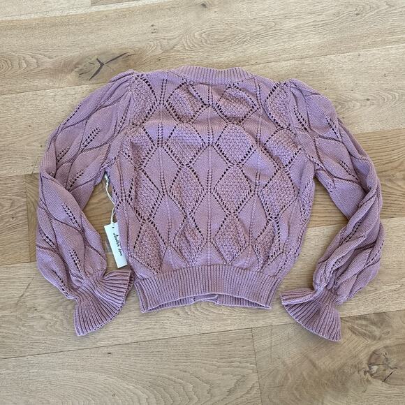 Another Love - Shawn Ruffle Cuff Cardigan in Rose Smoke Pink - Picture 4 of 4